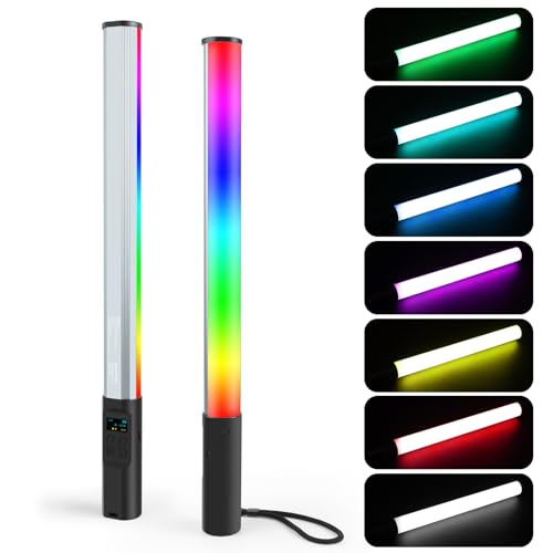 PULUZ RGB Light Stick, 46cm Handheld Light Wand, Light Bar Photography with 132 LEDs Light + 2600mAh Rechargeable Battery + 2500-9000K Dimmable for Studio Photography TikTok YouTube