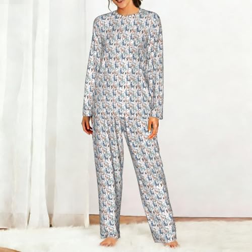 Pyjama femme manches longues alpaga pour vos soirées cocooning à la maison