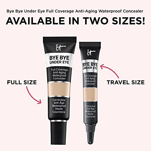 It Cosmetics Bye Bye Under Eye Full Coverage Concealer - For Dark Circles, Fine Lines, Redness & Discoloration - Waterproof - Anti-Aging - Natural Finish – 25.0 Medium Natural (N), 0.4 Fl Oz #TOP5