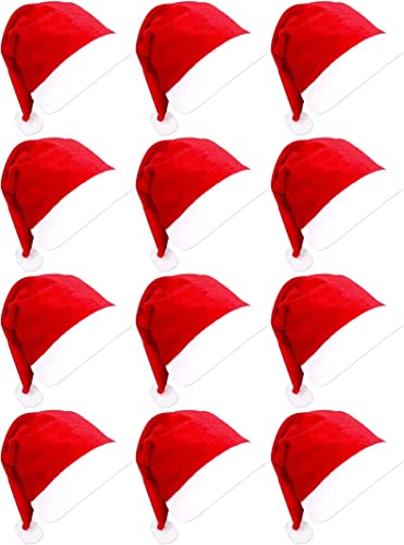 LYFETC Gorro de Navidad para bebé, 12 unidades de Papá Noel, fiesta Santa Hat MüTze de Papá Noel, gorro de Navidad, gorro de Navidad, decoración de Navidad 28 x 38 cm Cover