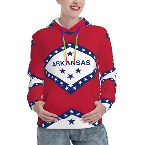 Sweat pull à capuche extensible imprimé Arkansas pour femme ajusté