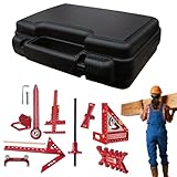 Équerre De Charpente - Outil De Jauge Et Règle De Menuiserie En 10 Pièces | Kit d'Équerre de Charpente Domestique - pour Travail du Bois Chantier Plancher Garage Extérieur Bricolage