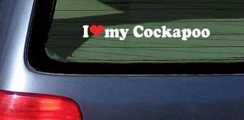 I Love My Cockapoo Dog White Vinyl Decal Sticker