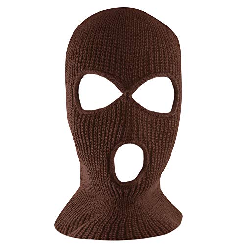 Knit Sew Acrylic Outdoor Full Face Cover Thermal Ski Mask By Super Z Outlet, Brown, One Size Fits Most #TOP4