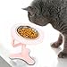 Luocute Raised Cat Food Bowls, Adjustable 15° Tilted Stainless Steel Anti Slip Feeder for Indoor Cats, Suitable for All Ages, Non - Slip (Pink)