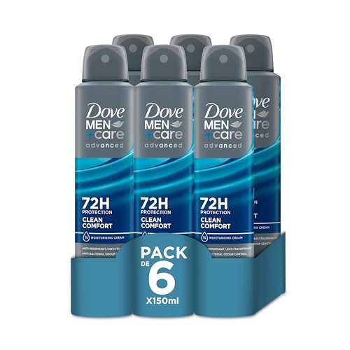 Dove Men +Care Clean Comfort lot de 6 déodorants homme spray 72h 150ml