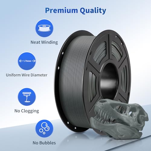 Image of ANYCUBIC PLA Filament 1.75mm Bundle, 3D Printing PLA Filament 1.75mm Dimensional Accuracy + /- 0.02mm, 1KG Reusable Spool (2.2 lbs), 4KG Texture Grey