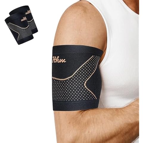 Copper Bicep Tendonitis Brace, Bicep Compression Sleeve for Pain Relief, Bicep Brace for Men and Women Muscle Strains Tear Injury (Copper, XX-Large) Cover