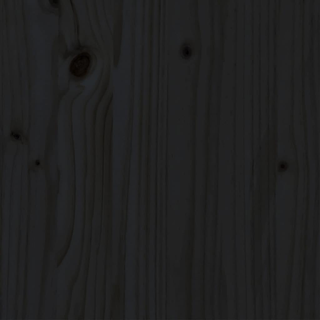 Lite drewno sosnowe Klasyczna rama łóżka 140x190 cm Czarny | Rama łóżka 140x190 cm lite drewno sosnowe czarna z zagłówkiem do sypialni