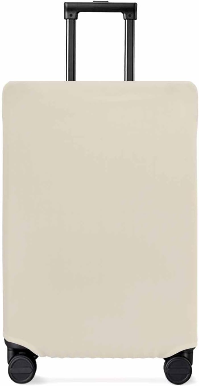 Cream Yellow Travel Luggage Cover, Solid Anti-scratch Travel Suitcase Protector Covers, Washable Elastic Baggage Covers Fit 26-28 Inch Carry on Luggage