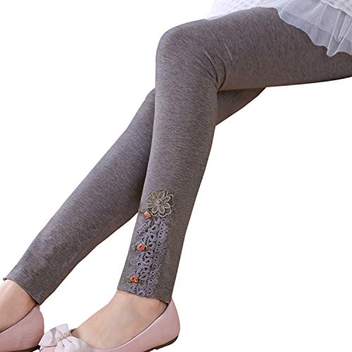 Girls Footless Leggings Lace Bootcut Tights Summer Stockings Pants Ankle Length3