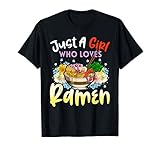 solo una ragazza che ama ramen tagliatelle floreale ramen maglietta