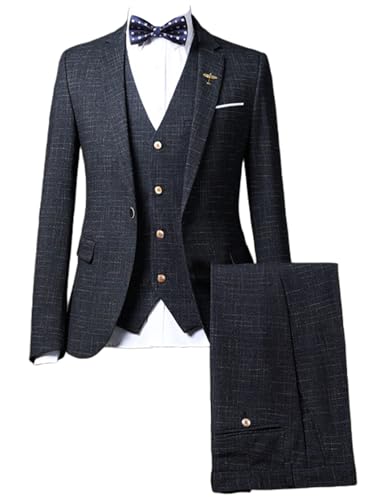Costume 3 pièces pour hommes à carreaux irréguliers coupe moderne