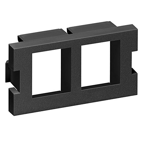 Leviton 2-Port Multimedia Outlet System QuickPort Adapter Module (1 Unit High), 41291-2QE, Black