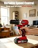 Taladro inalámbrico AVID POWER 20V para proyectos de bricolaje y principiantes - Taladro eléctrico ligero con batería, cargador y 22 puntas, velocidad variable, mandril sin llave de 3/8", ideal para ensamblar muebles (Rojo) 5