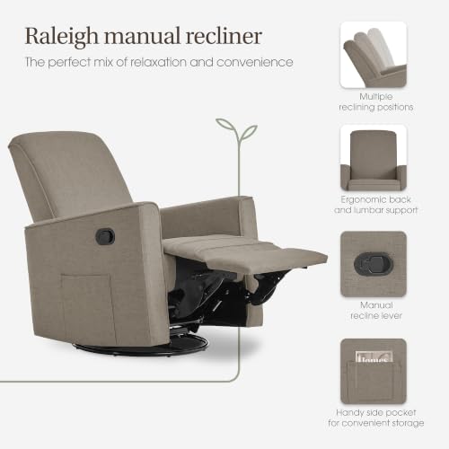 Image of Evolur Raleigh Plus Nursery Glider Recliner, GREENGUARD Gold, Light Truffle