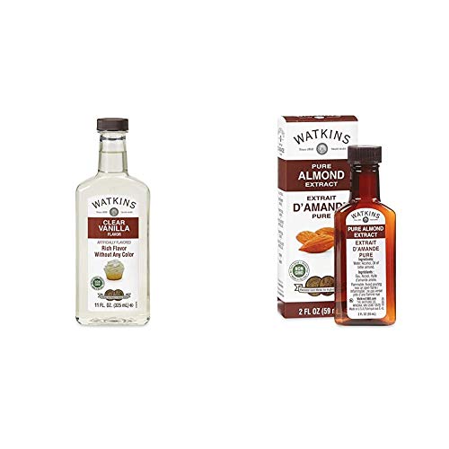 Watkins Clear Vanilla Flavor (11 fl. oz.) and Watkins Pure Almond Extract (2 Fl Oz)