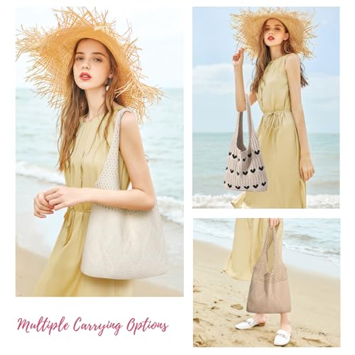 Bolsa tote de crochet Pleneal para mujer miniatura 6