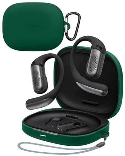 For Shokz OpenFit Pro �P�[�X YAJOJO ���C�����X �C���[�z�� �[�d�P�[�X�J�o�[ �J���r�i�E�L�[�`�F�[���t�� �V���R���ی�P�[�X �����h�~ �ϏՌ� �h�o �L�Y�h�~ �w��h�~ Shokz OpenFit Pro �Ή� (�O���[��)