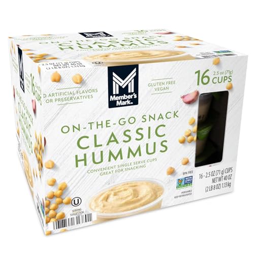 Member Marks Classic Hummus Singles - 16 Count Individually Wrapped
