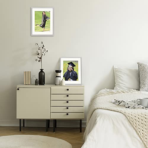 Golden State Art, 11X14 Diploma Frame Metal Frame For 8.5X11 Document & Certificates, Aluminum Picture Frame With Real Glass For Wall Display, Silver #TOP7