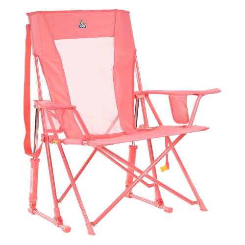 GCI Outdoor Comfort Pro Rocker Silla para Camping Plegable con Reposabrazos y Portavasos — Blush miniatura 1