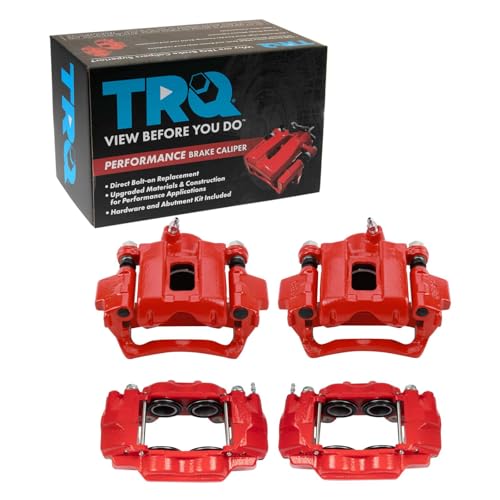 Image of TRQ Performance Front and Rear Brake Caliper Set Coated Brackets Compatible with 2003-2007 Toyota Sequoia