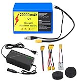 Wroyeti 72V 20Ah Electric Ebike Battery 72V Lithium Ion Battery with XT90 Extension Cord, XT90 Connector to XT60 for 200-3000W Electric Bicycles Motor