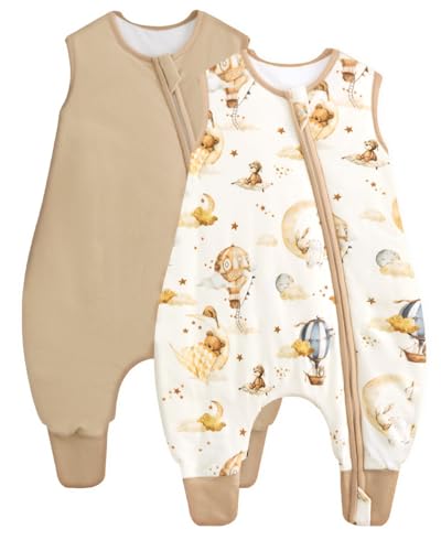 JiAmy Saco Dormir Bebé con Pies 1.5 TOG Oso Beige 2-3 Años