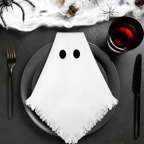 Servilletas de Tela Halloween Fantasma Blanco 18x18 Pz4 miniatura 1