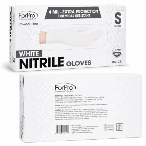 Image of ForPro Disposable Nitrile Gloves, Chemical Resistant, Powder-Free, Latex-Free, Non-Sterile, Food Safe, 4 Mil