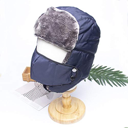 Chapeau aviateur gris pour homme : bonnet d'aviateur épais en coton