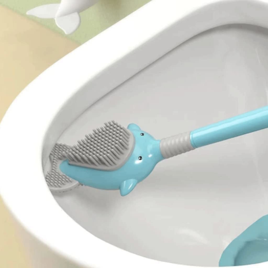 Cepillo de Inodoro con cerdas de Silicona, Cepillo y Soporte para Inodoro montado en la Pared, Cepillo Limpiador de Inodoro de Limpieza Profunda