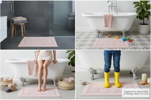 ASTREA TEXTILES Tapis de Bain pour Salle de Bain - Lot 2 - Tapis de Sol 100% Coton - Linge de Toilette Lavable (2, Marron Clair) – vue 5
