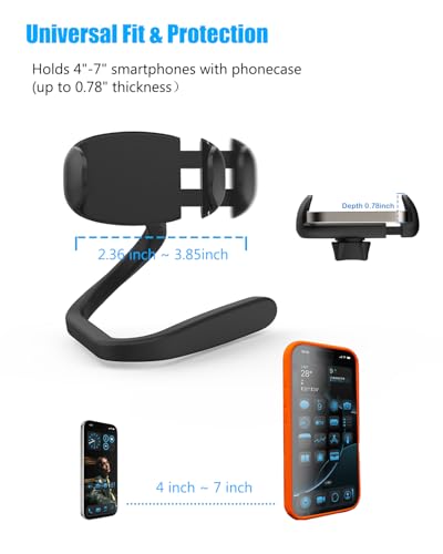 TONDA Flexible Phone Holder for Treadmill, Stroller, Pelaton Spin Bike, Exercise Stationary Bikes, Elliptical, Shopping Cart, Desk, Portable Gooseneck 17” Long Arm Phone Mount for 4”-7\" Smartphones - Thumbnail 6