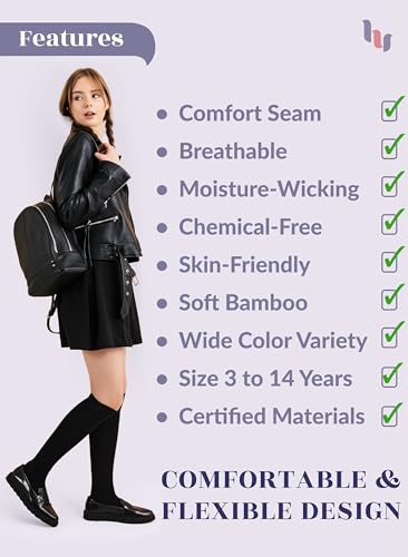 Image of Knee High Socks for Girls Boys Toddlers, Unisex Little Kids, Soft, Long School Uniform Socks 3-14 Years Old, 3 6 9 Pairs