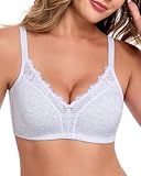 HACI Women's Cotton Bra Plus Size Full Coverage Wirefree Non Padded Everyday Seamless(Gray,36B