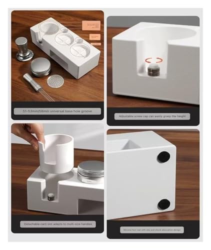 Tuchpulvermaschine Kaffeepulverpresse Dreiteilig, Set Pressbasis Pulverpresse Hammer Kaffeeutensilien Aufbewahrungszubehör(White 51MM) 7 Tuchpulvermaschine Kaffeepulverpresse Dreiteilig, Set Pressbasis Pulverpresse Hammer Kaffeeutensilien Aufbewahrungszubehör(White 51MM)