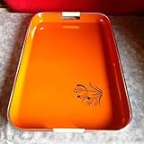 レトロ お盆 オレンジ