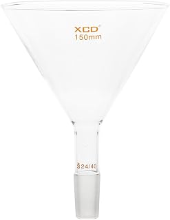 XCD Borosilicate Glass Short Stem Powder Filter Funnel with 150 mm Top Outer Dimension and 24/40 Inner Joint