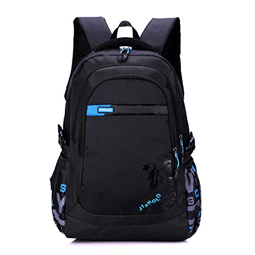 Sac à dos d'élève du secondaire grand sac de voyage bleu robuste