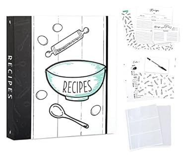 AMAZON - OUTSHINE Recipe Book Binder Set|Farmhouse Recipe Binder 8.5×11 3 Ring Kit with Cards and Dividers|Make Your Own Recipe Book Binder| Blank Recipe Book Organizer|Recipe Book To Write In Your Own Recipes
