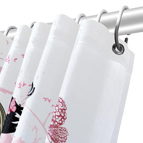 Rideau de douche rose papillon imperméable contre les fuites