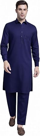 Maple Clothing Punjabi Kurta Pajama Set Mens Pathani Cotton Indian Clothes Bollywood Outfit