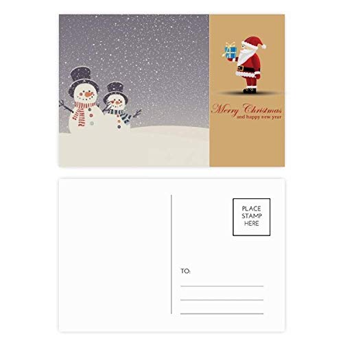 Cartes postales de Noël bonhomme de neige et flocon de neige en lot de 20