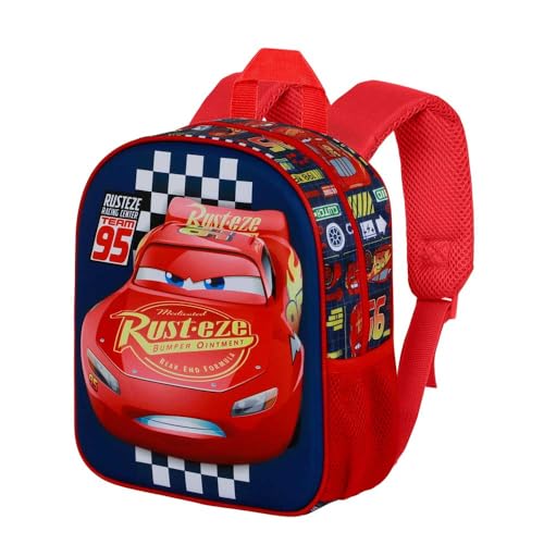 Disney Cars 3 Cups-Sac à Dos 3D Elite, Noir 25 x 30 cm, Capacité 7 L