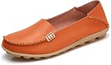 VenusCelia Women's Natural Comfort Walking Flat Loafer(9 M US,Orange)
