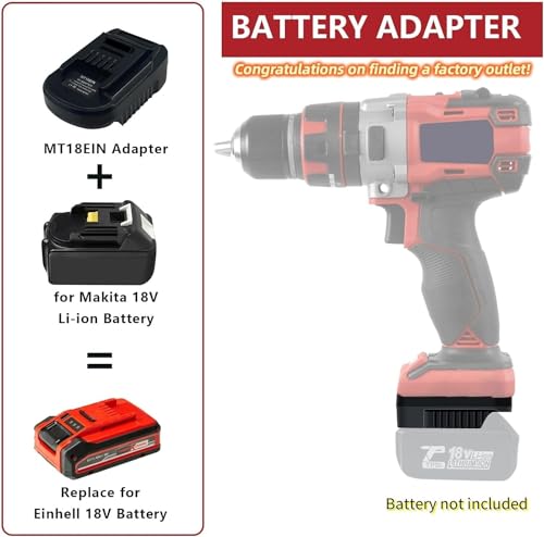 MT18EIN for Makita to for Einhell Battery Adapter (Converter for Makita 18V Battery to for Einhell PXC 18V Power Tools)