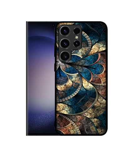 Image of Fractional Pattern Design Premium 2D Printed Metal Back Case Cover for Samsung Galaxy S23 Ultra 5G