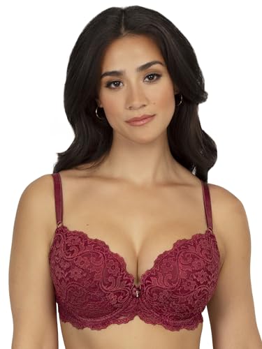 Smart & Sexy Women's Signature Lace Push-Up Bra Tibetan Red...
